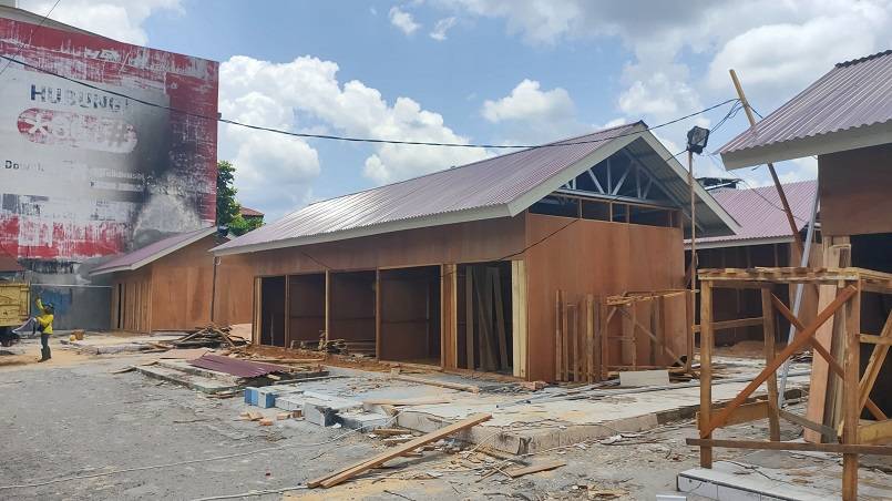 Kios sementara pasar Cik Puan Pekanbaru