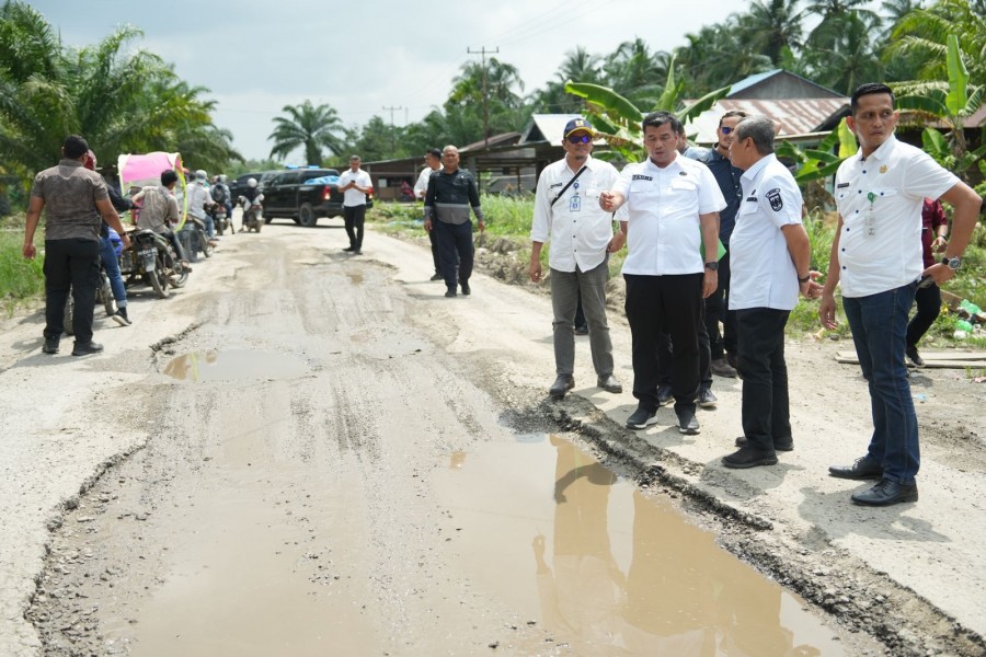 Gubri Syamsuar tinjau jalan rusak (Mediacenterriau)