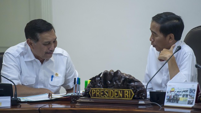 Presiden Jokowi bersama Luhut Binsar Panjaitan (ANTARA)