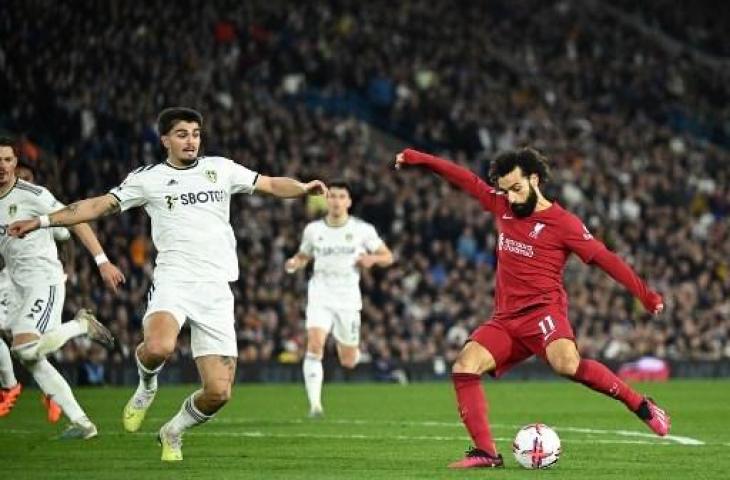 Mohamed Salah saat laga Liverpool hajar Leeds (AFP)