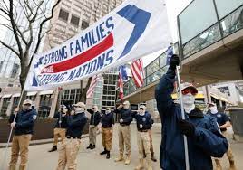 Aksi tolak menentang Satancon (Boston Herald)